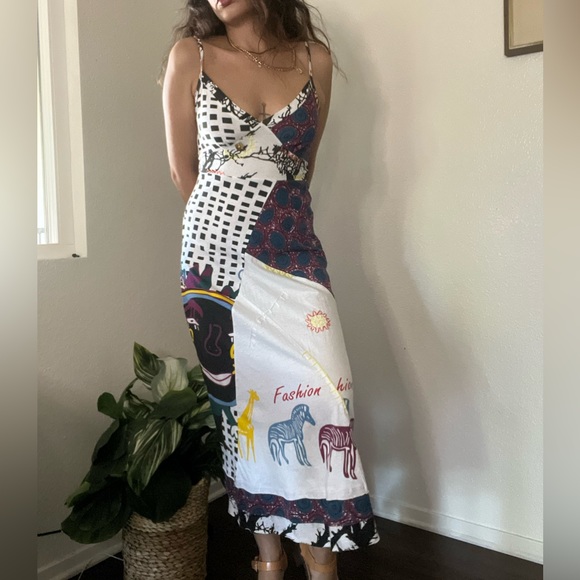 NWT Printed Midi Dress Sz S/M - Picture 7 of 7